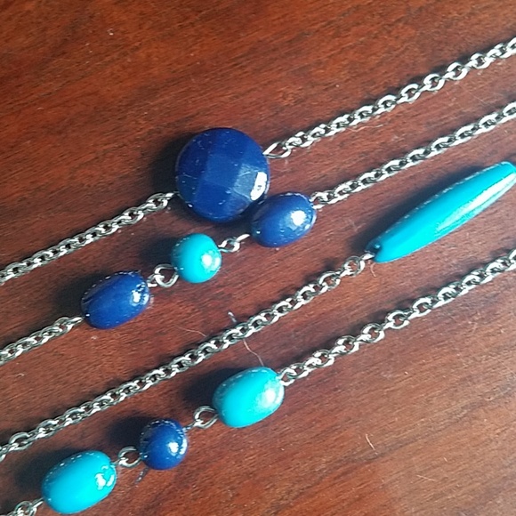 Long Blue Necklace - Picture 2 of 2
